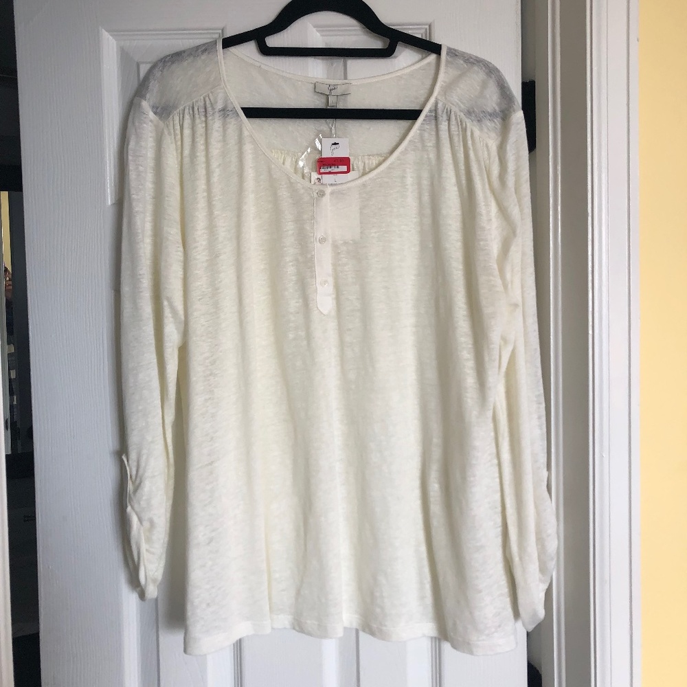 Joie 100% Linen Cream Blouse
